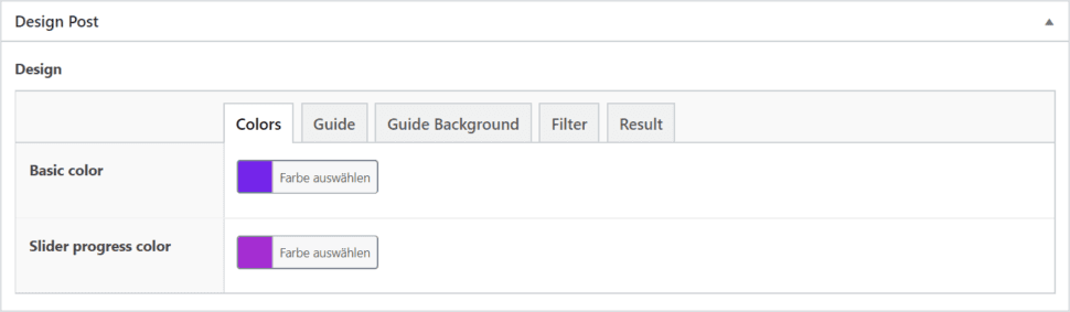 Design color configuration